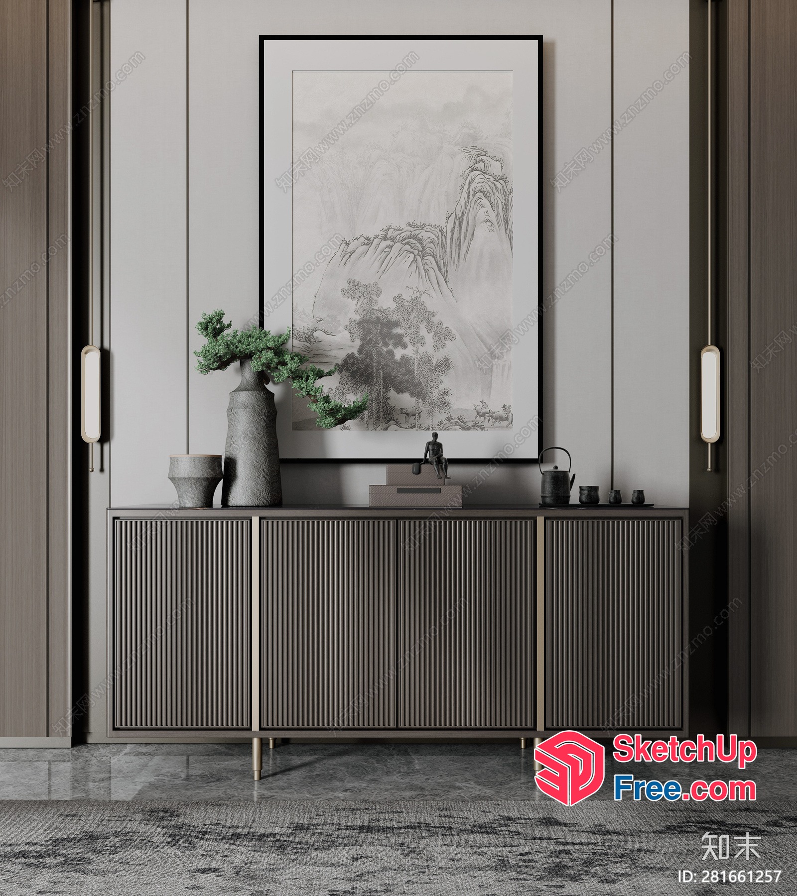 Modern Japanese-Inspired Home Decor 3D SketchUp File