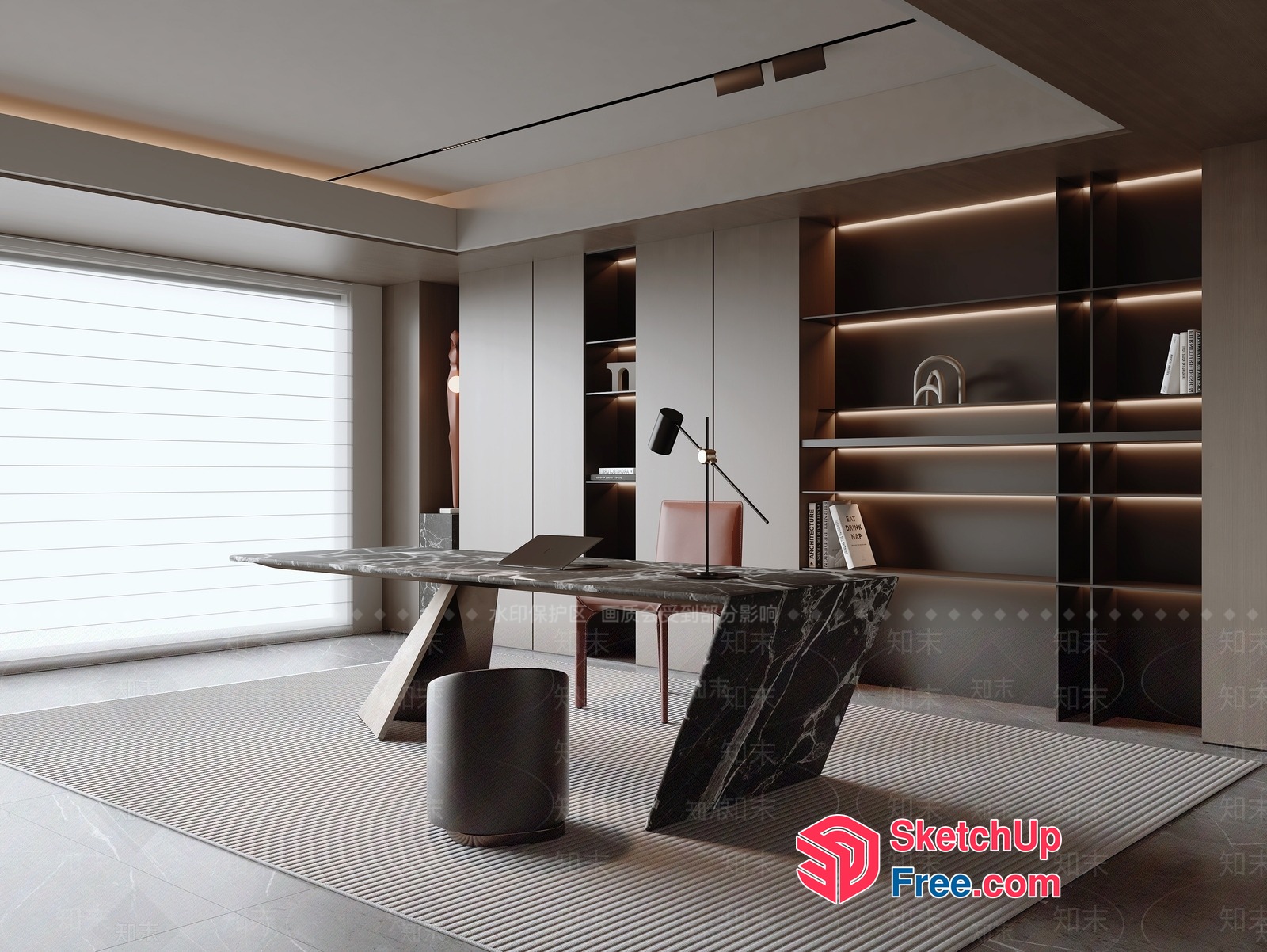Modern Minimalist Office Interior Design 3D SketchUp File