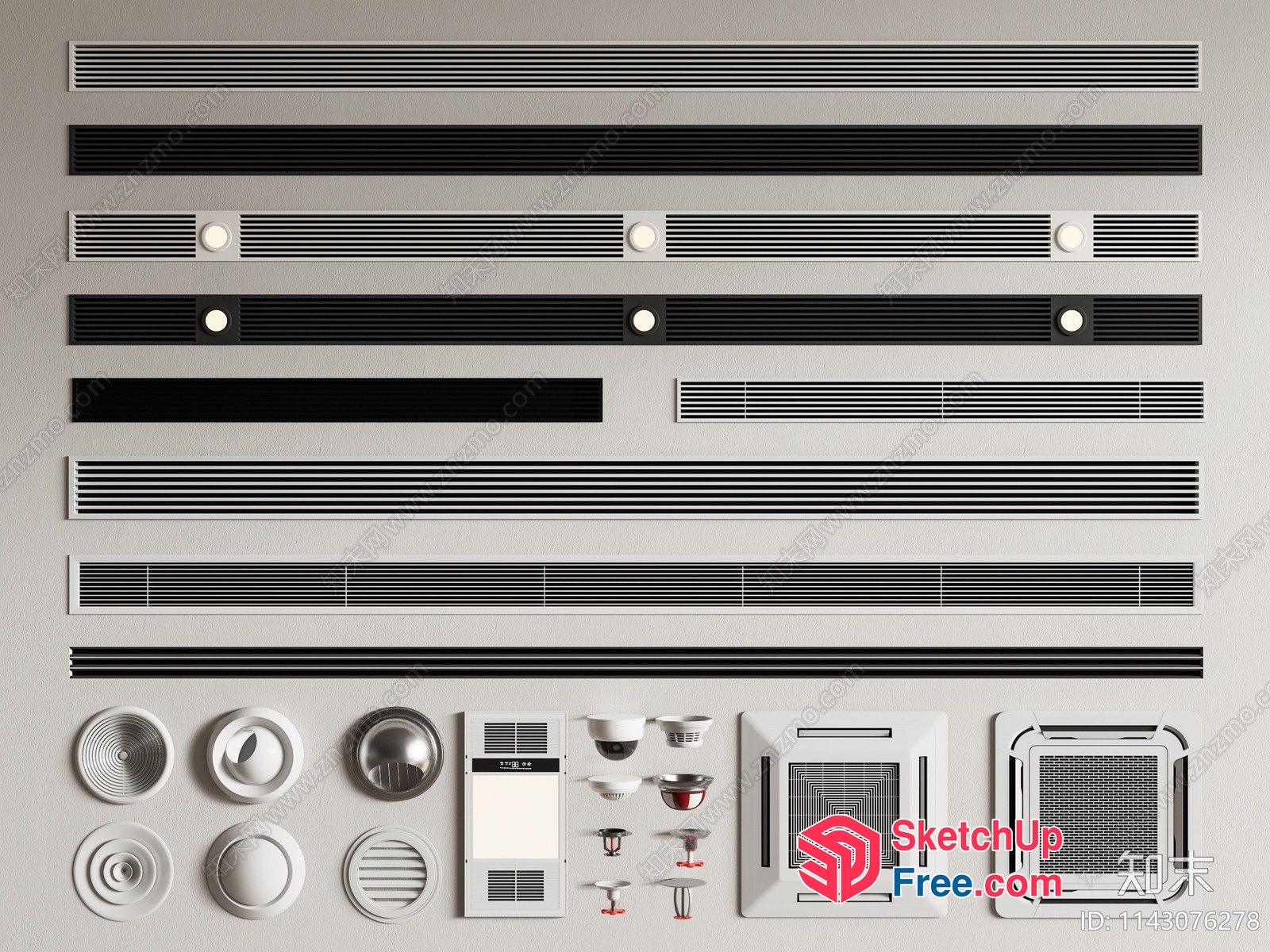 A Collection Of Modern Ceiling And Wall Decorations 3D SketchUp File