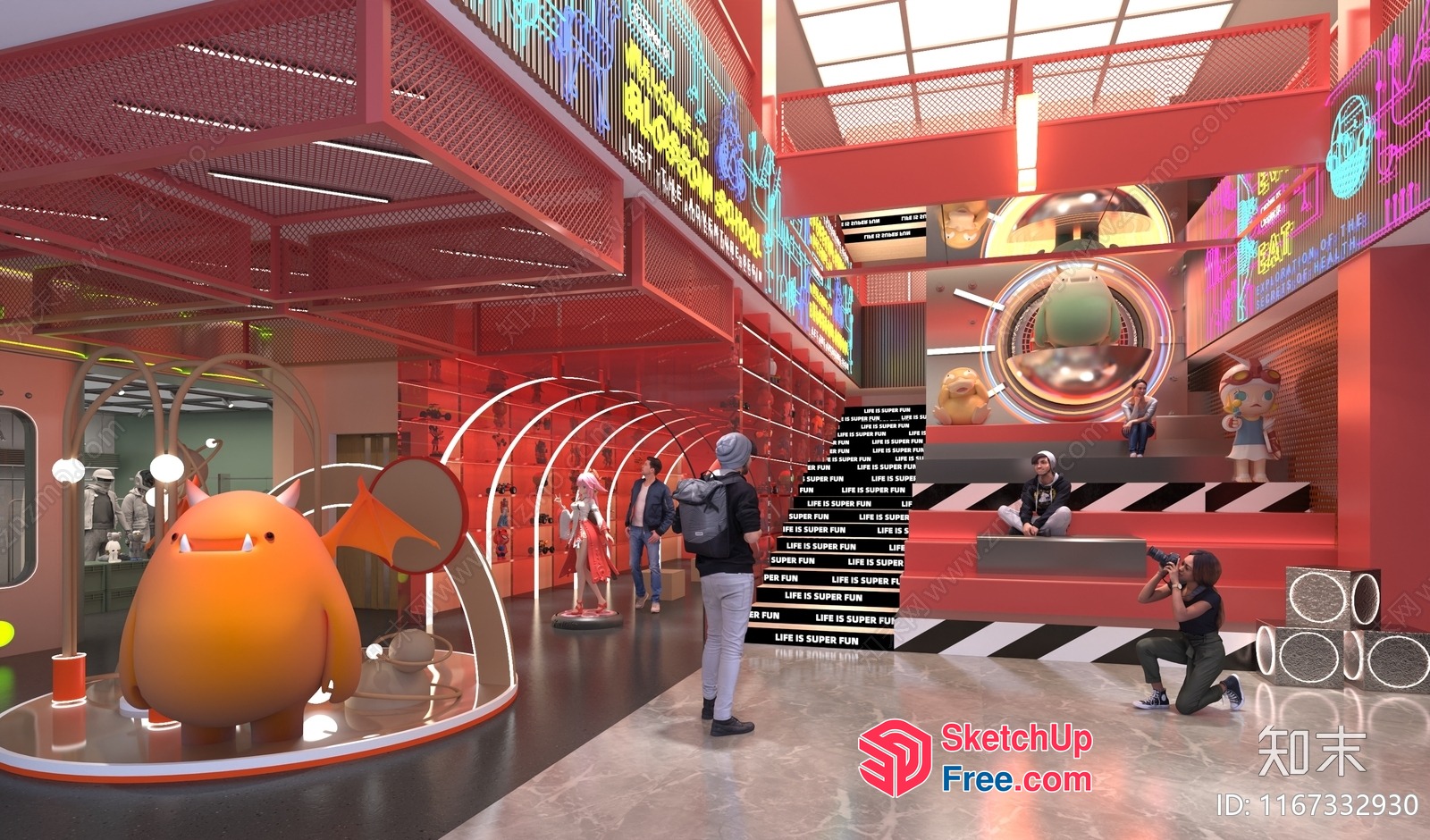Vibrant Colorful Modern Interior 3D SketchUp File