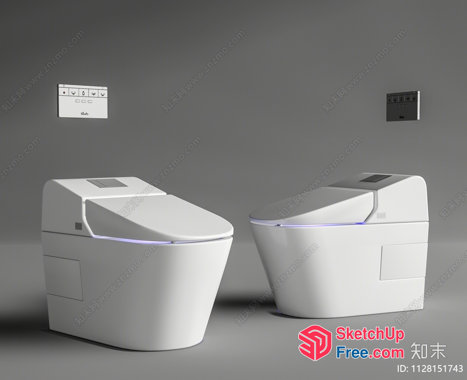 Modern Toilet And Wash Basin Furniture 3D SketchUp File