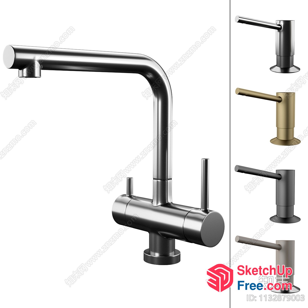 Modern Kitchen Faucet With Sleek Design 3D SketchUp File