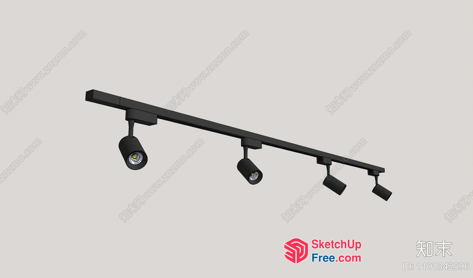 Modern Black Track Lighting Fixture 3D SketchUp File