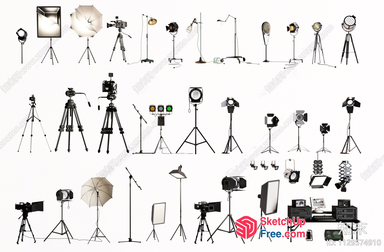 Photography Studio Equipment Collection 3D SketchUp File