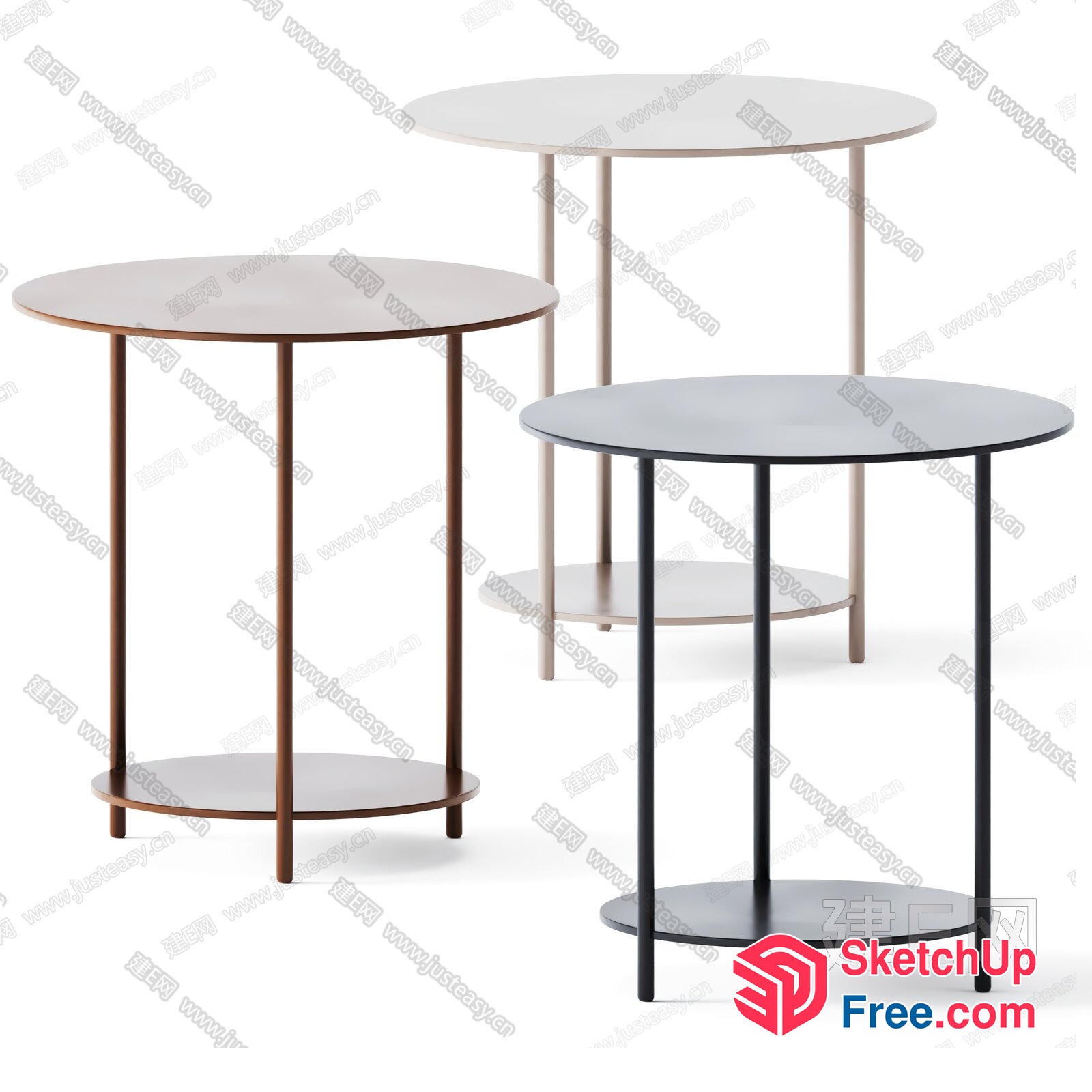 Modern Round Table Set 3D SketchUp File