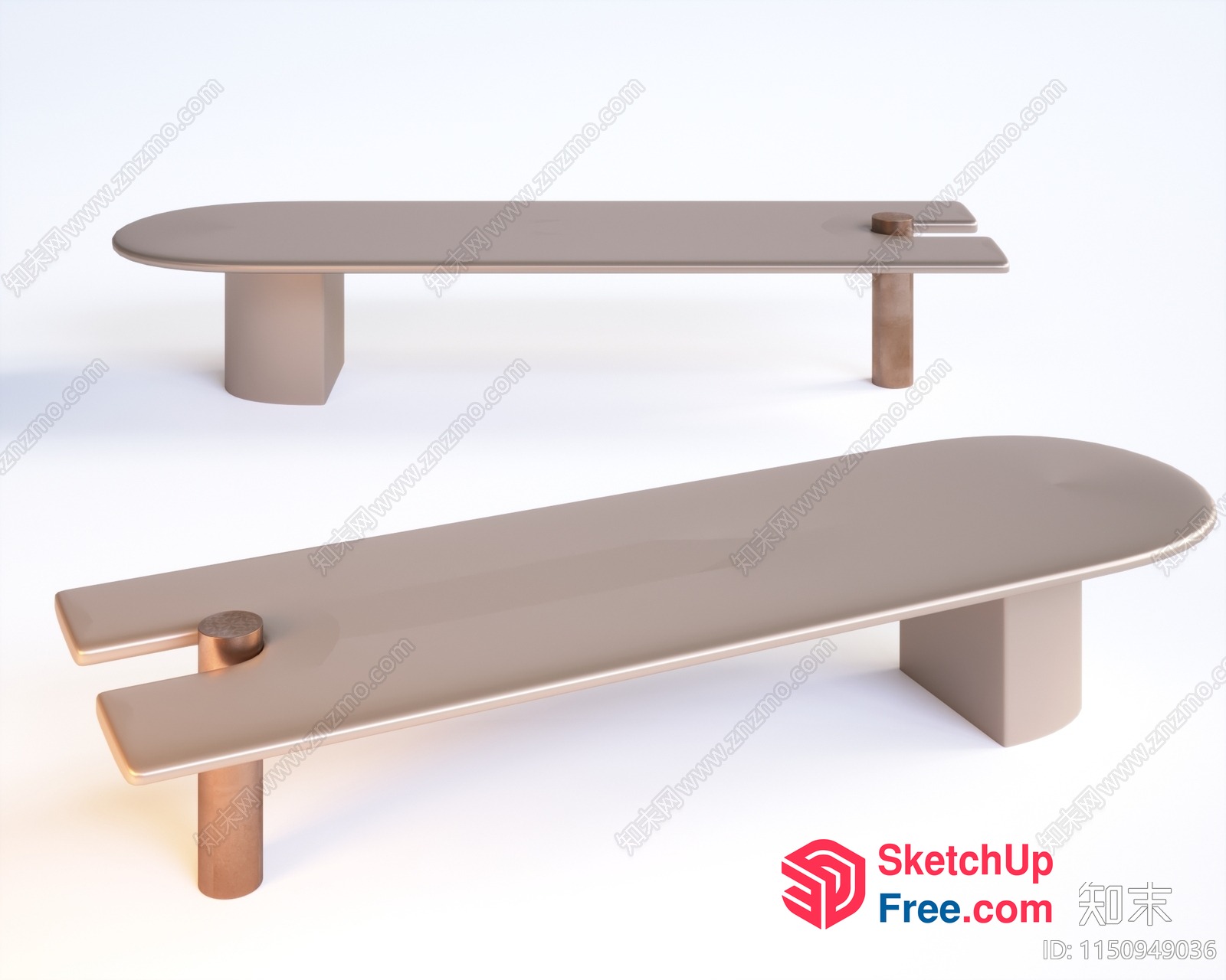 Modern Sleek Long Tables 3D SketchUp File