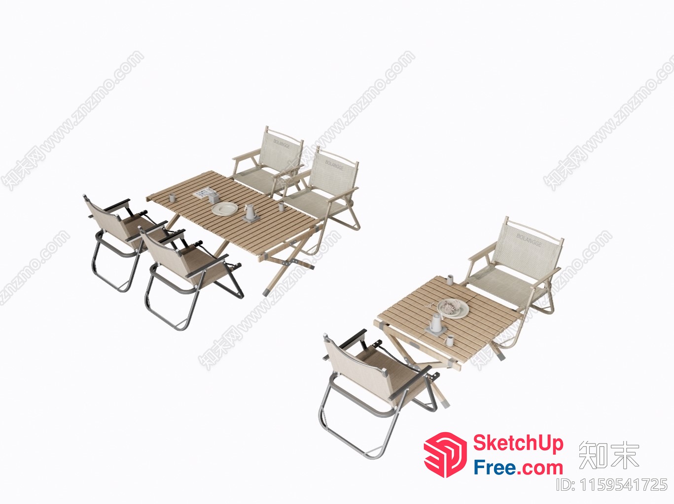 Outdoor Dining Set With Chairs 3D SketchUp File
