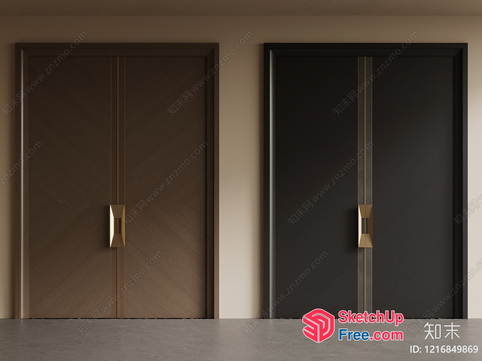 Two Elevators With Modern Handles 3D SketchUp File
