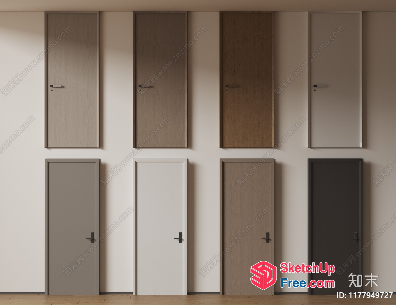 Doors Of Various Styles And Colors 3D SketchUp File