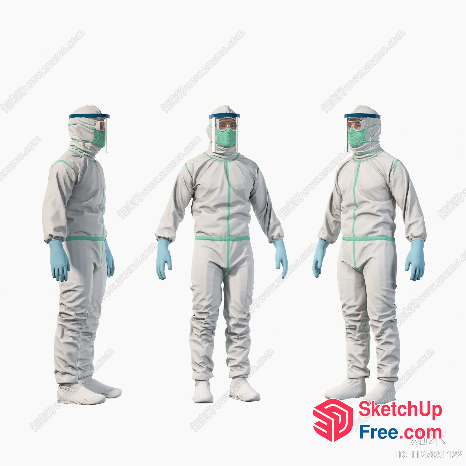 Medical Professionals In Protective Gear 3D SketchUp File