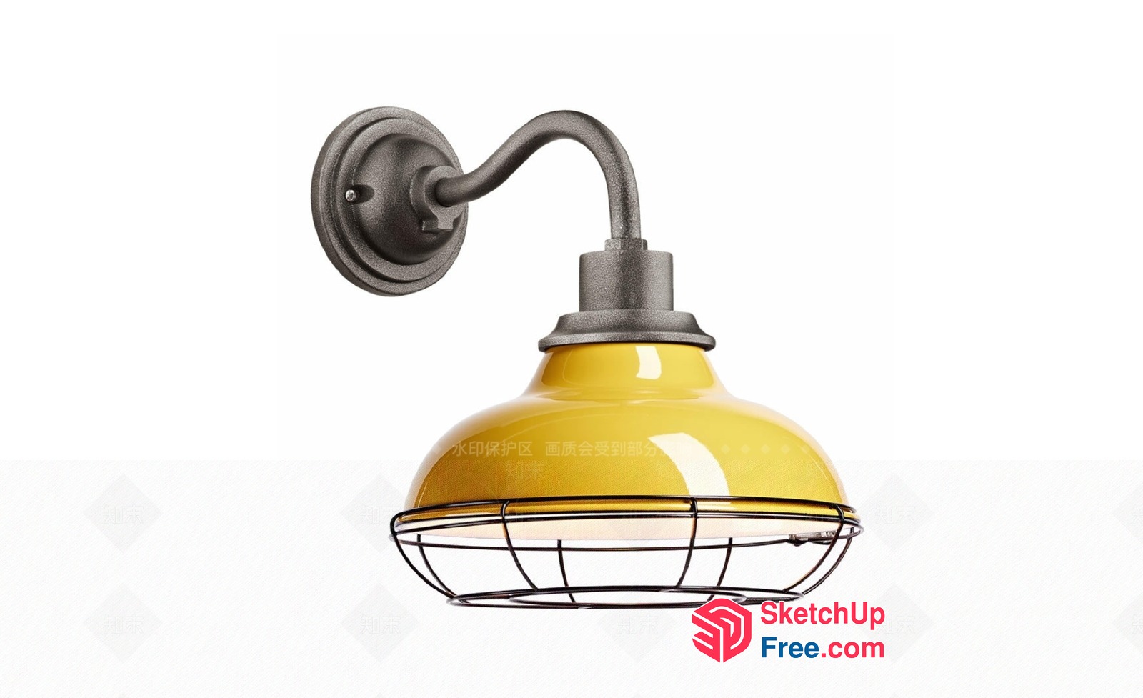 Industrial Style Yellow And Gray Wall Light 3D SketchUp File