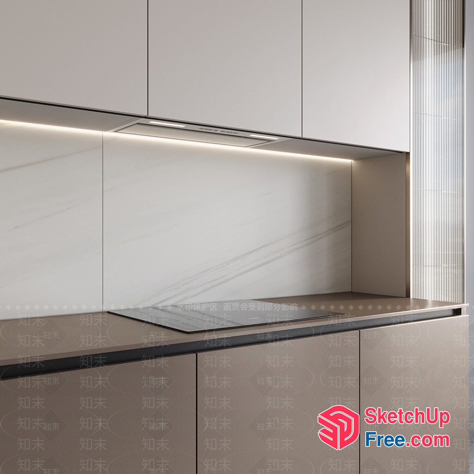 Modern Kitchen Interior With Sleek And Minimalist Design 3D SketchUp File