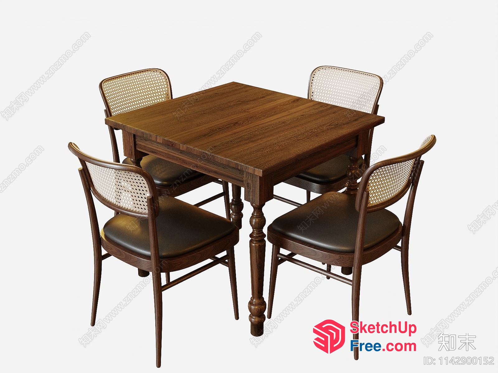 Dining Table Set With Six Chairs 3D SketchUp File