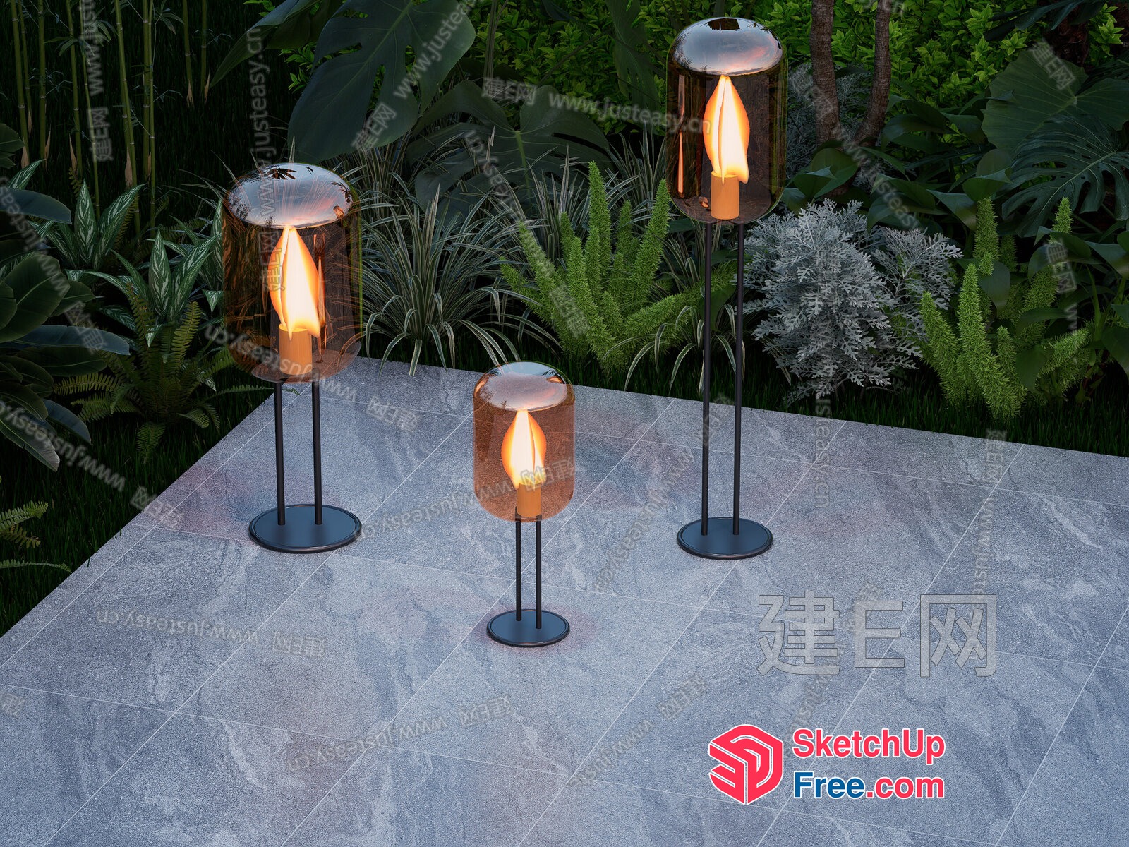 Exquisite Outdoor Table Lamps 3D SketchUp File