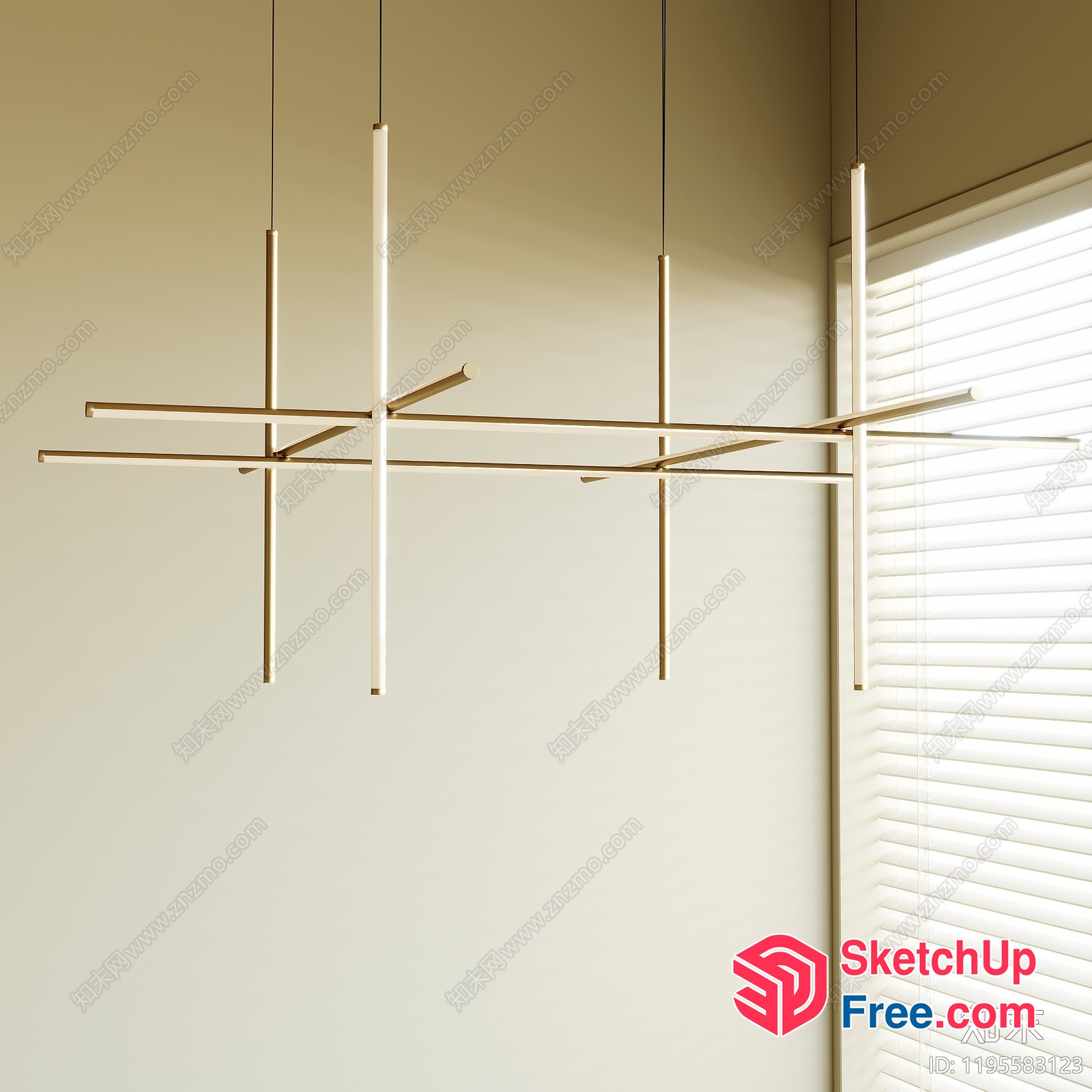 Minimalist Modern Hanging Light Fixture 3D SketchUp File