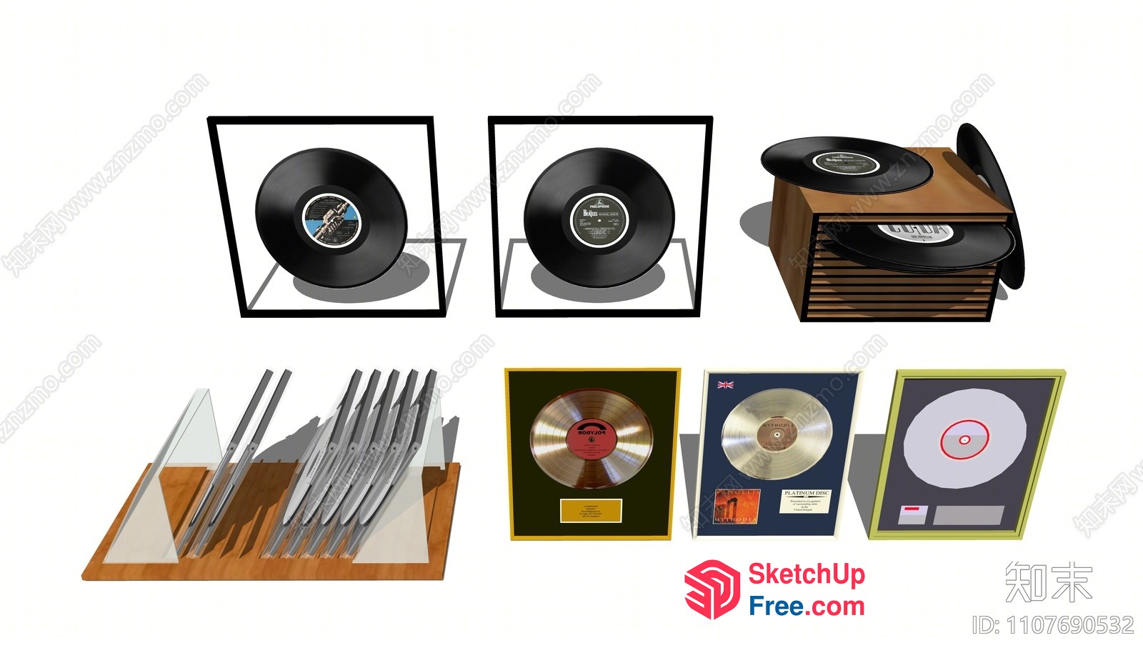 Vinyl Record Display Collection 3D SketchUp File