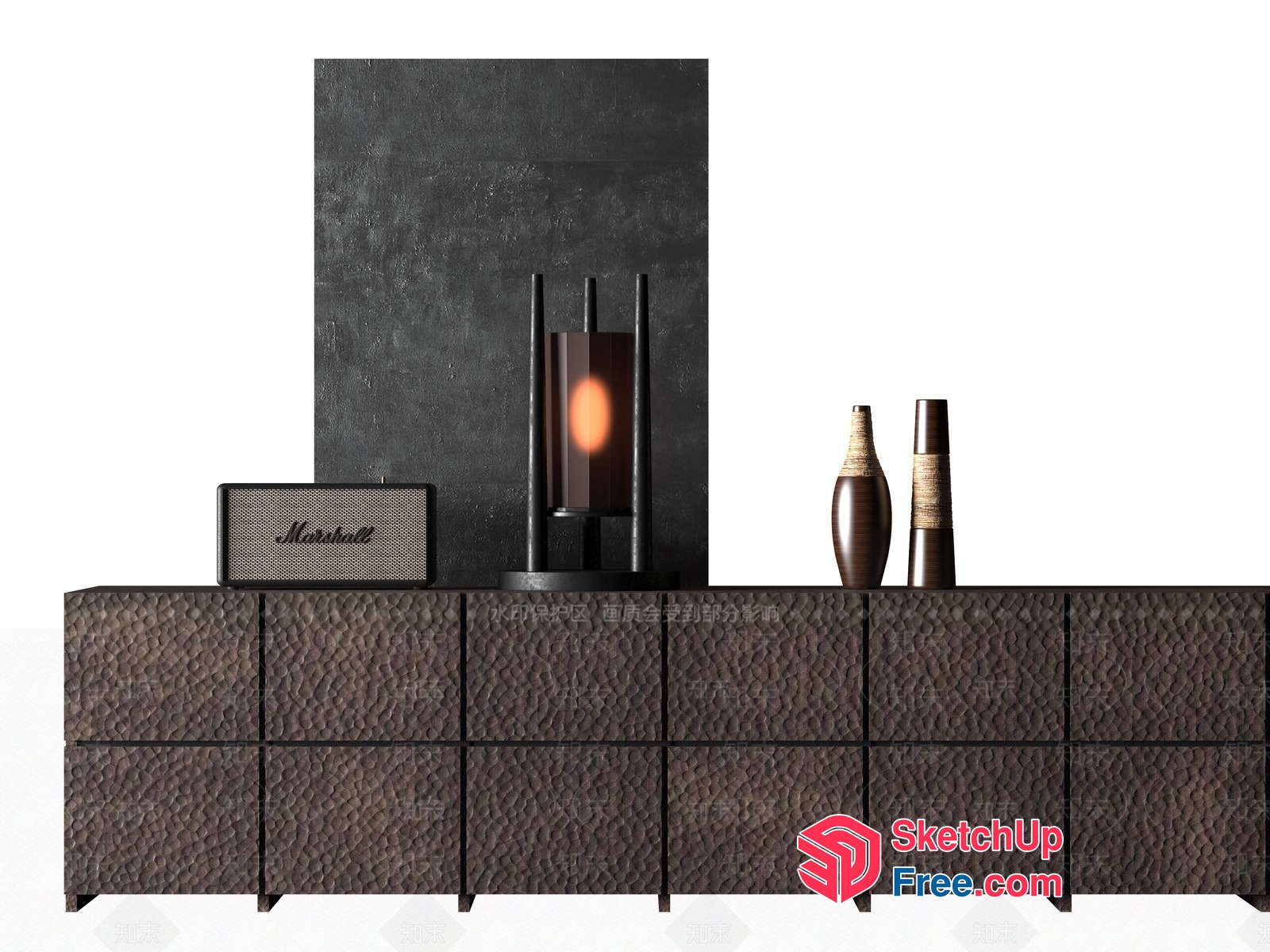 Modern Dark Brown Furniture And Decor 3D SketchUp File