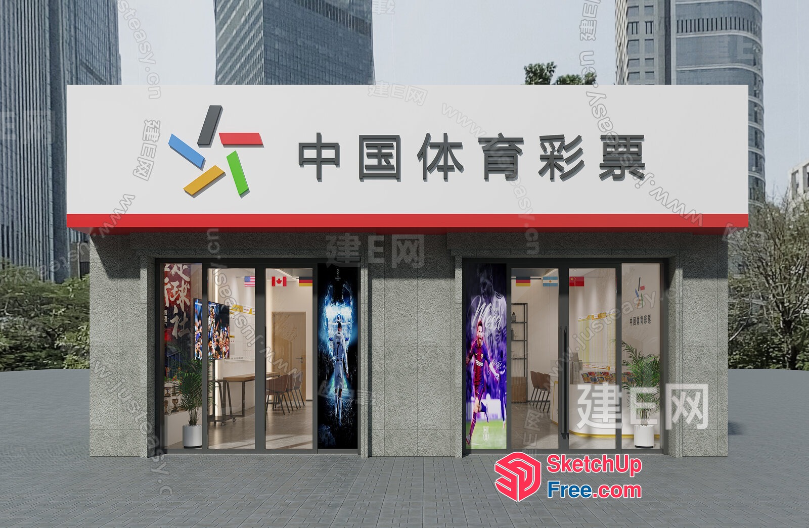 Chinese-Style Building Exterior 3D SketchUp File
