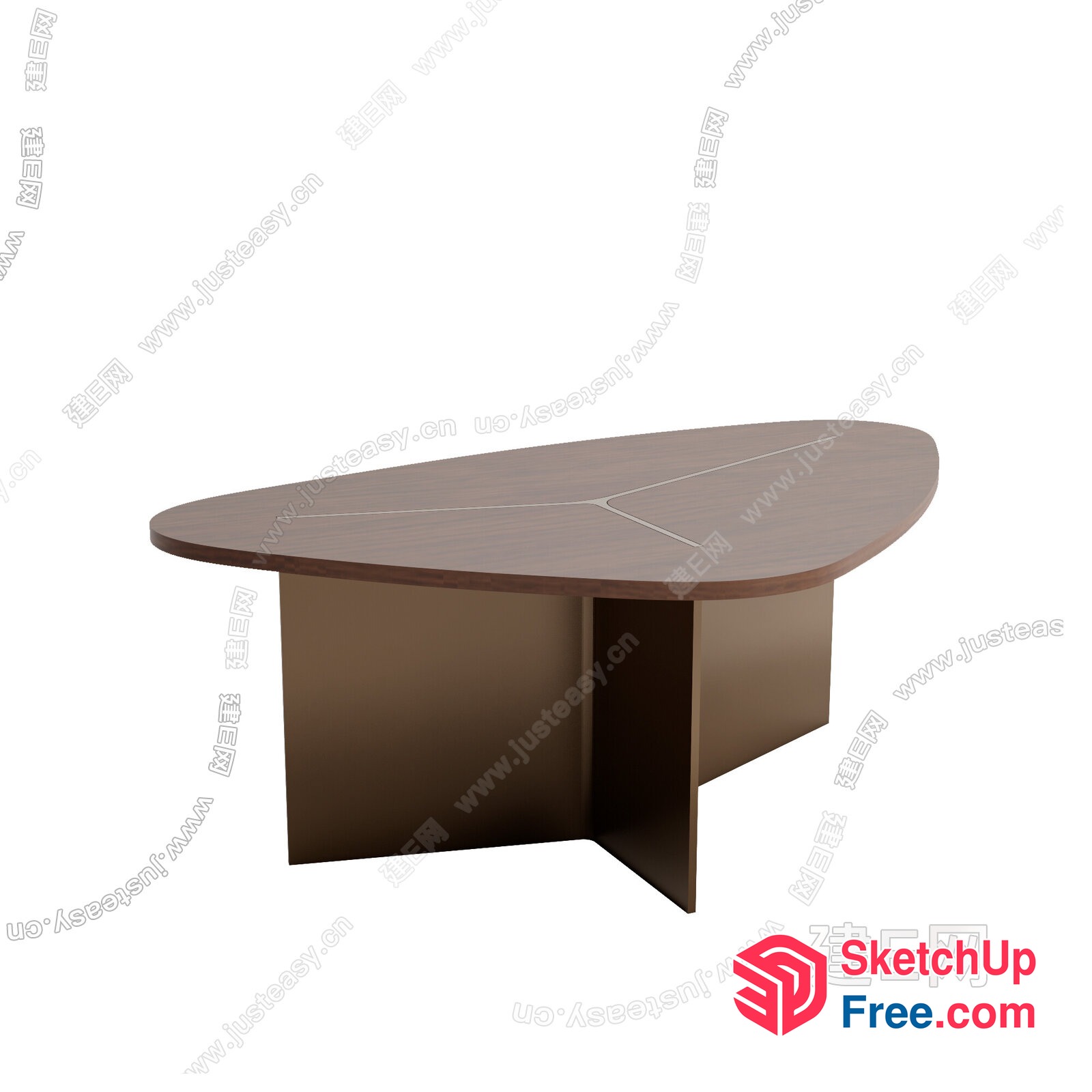 Modern Oval Table With Sleek Design And Wooden Finish 3D SketchUp File