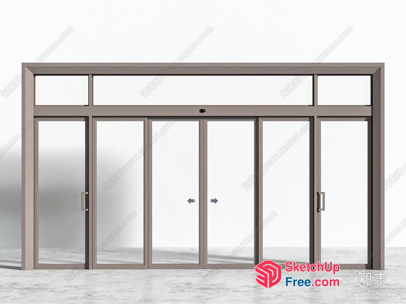 Modern Glass Curtain Wall Entrance 3D SketchUp File