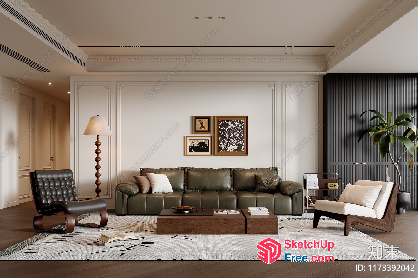 Modern Living Room With Elegant Decor 3D SketchUp File