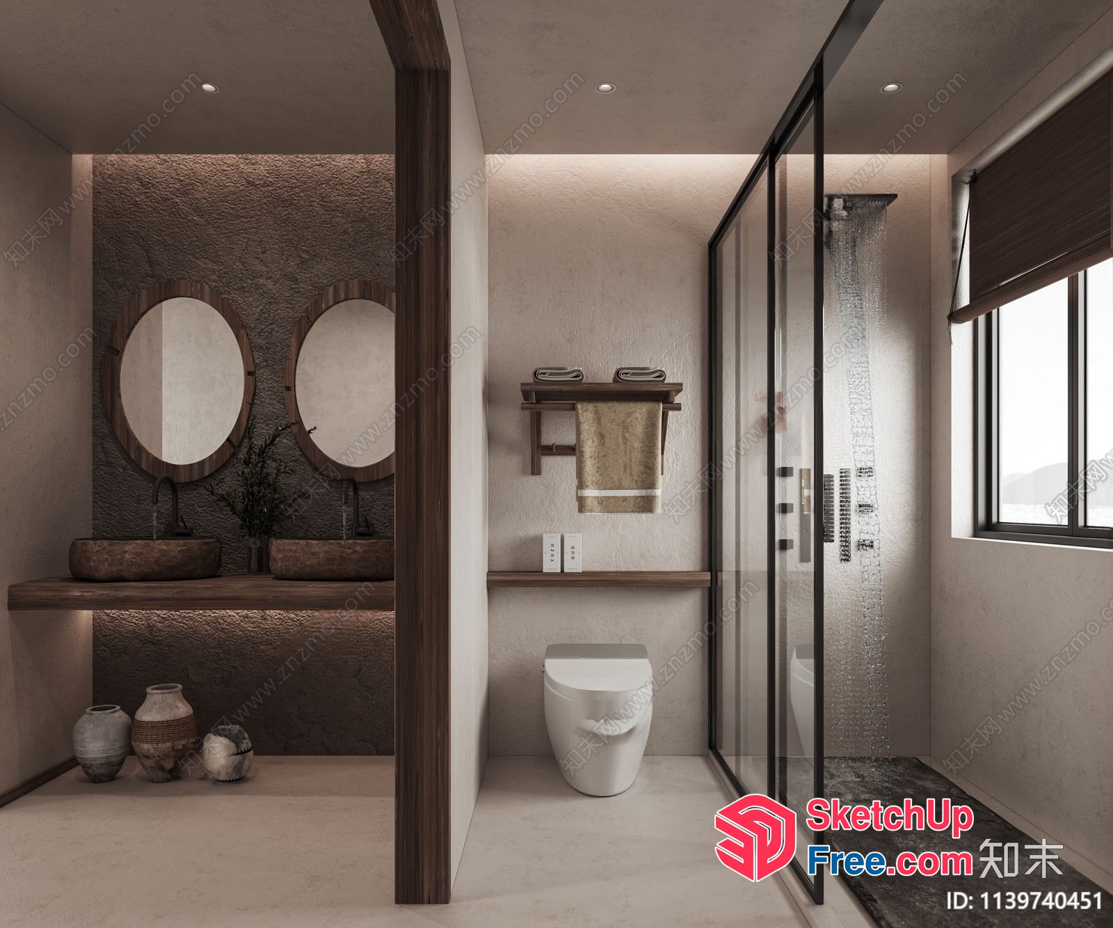 Minimalist Bathroom Decor With Natural Elements 3D SketchUp File