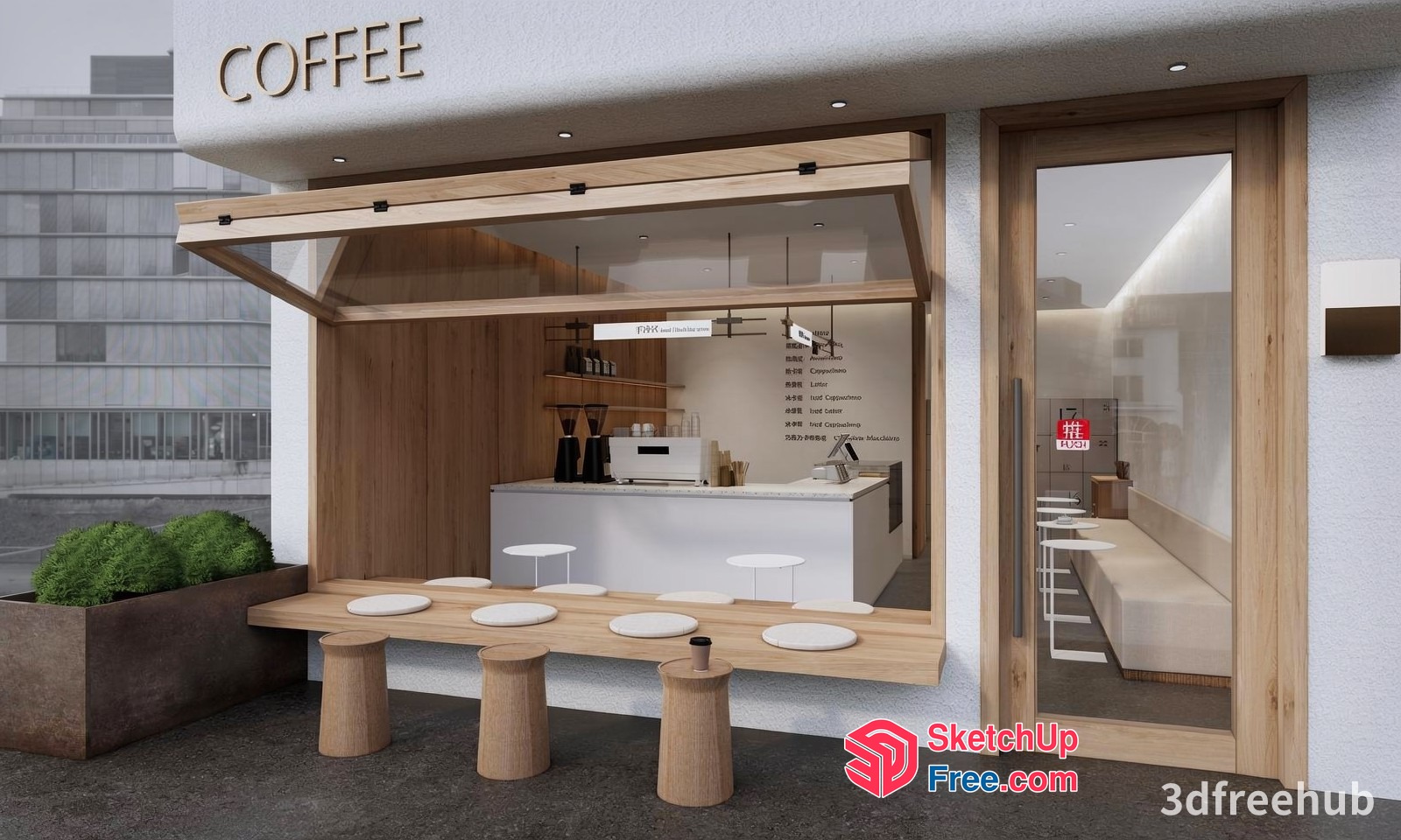 Modern Minimalist Coffee Shop 3D SketchUp File
