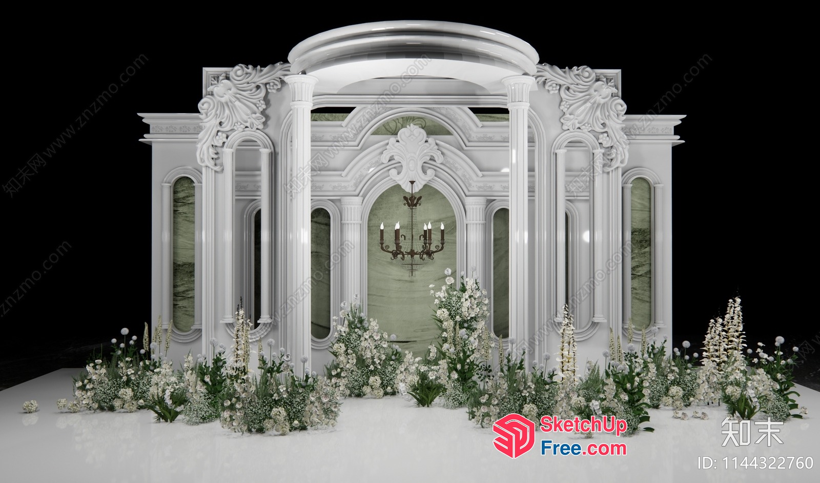 Elegant White Marble Temple 3D SketchUp File