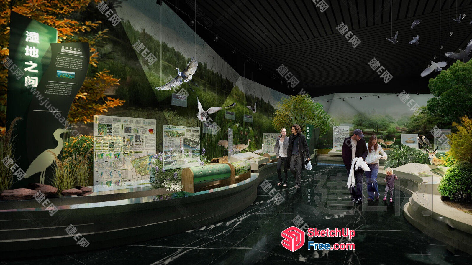 Serene Nature-Inspired Wildlife Museum 3D SketchUp File
