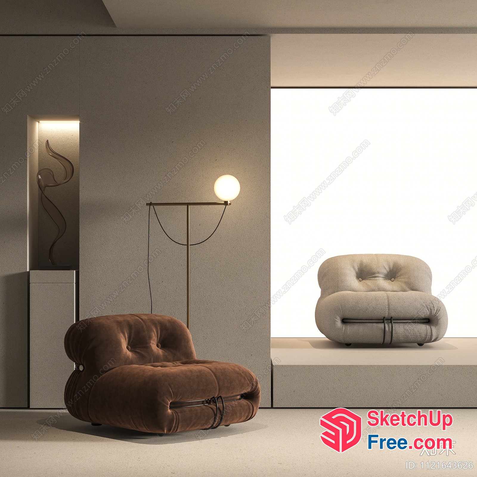 Modern Minimalist Interior Design Furniture 3D SketchUp File