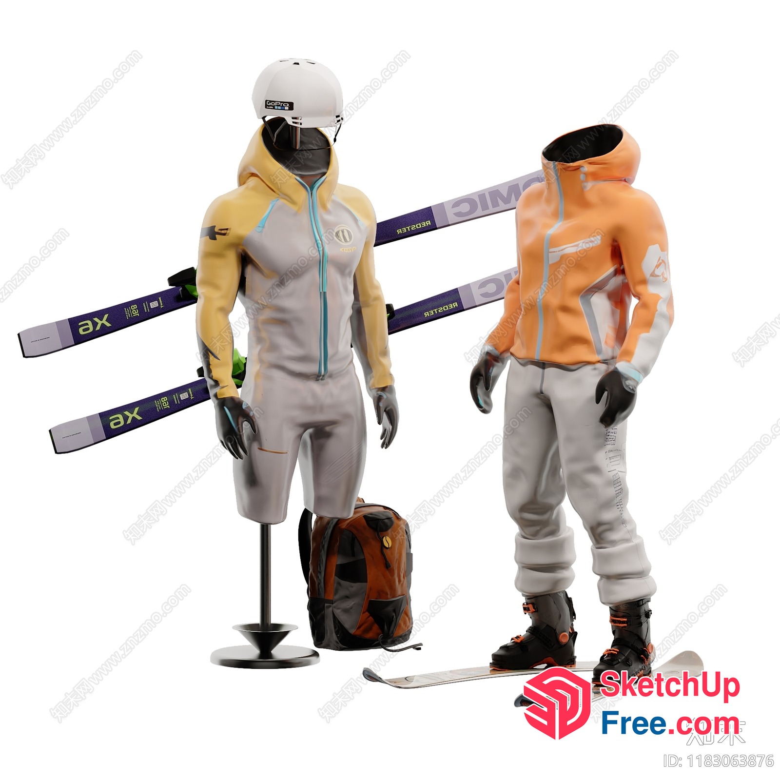 Ski Gear Display 3D SketchUp File