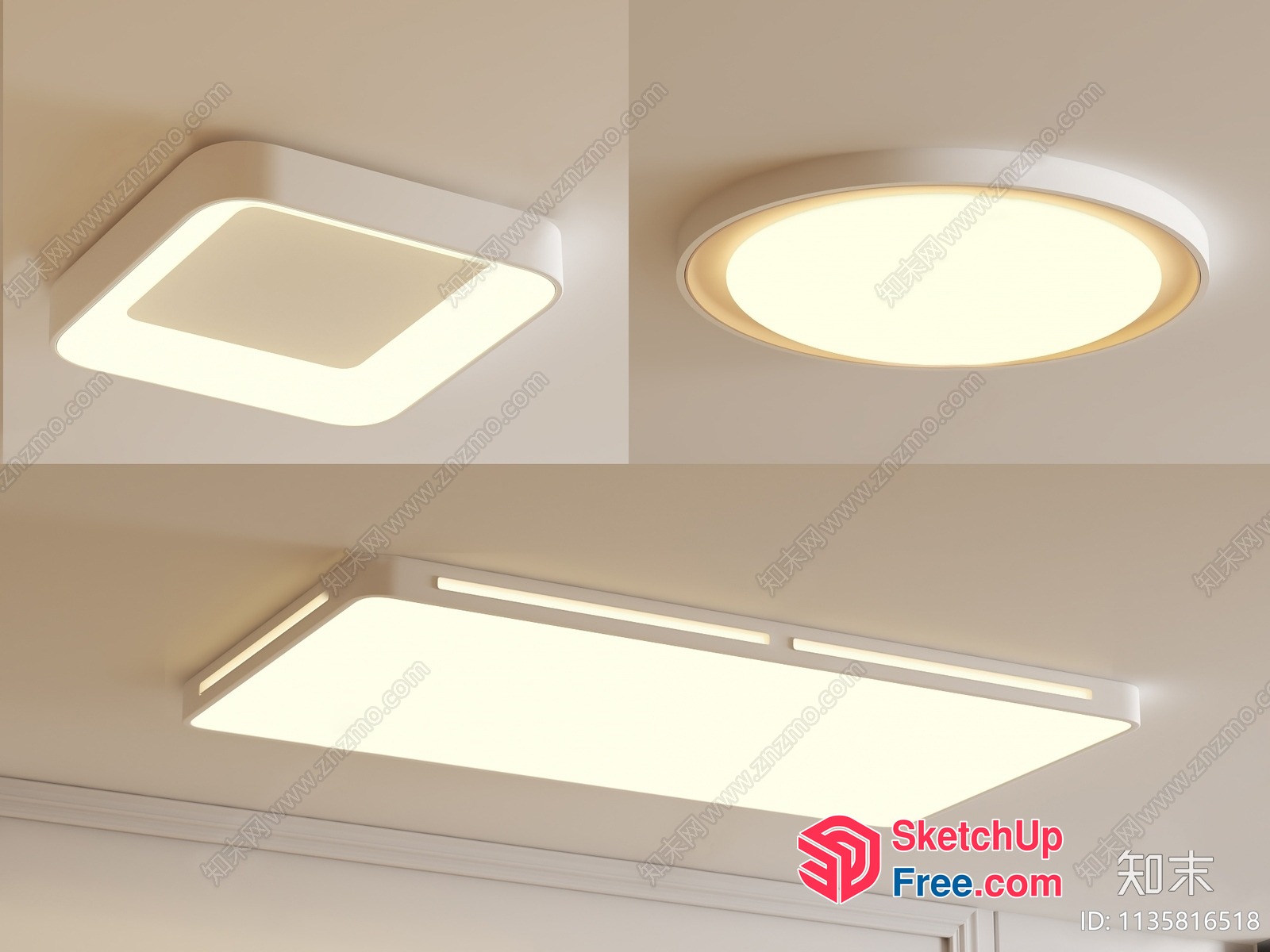 Modern Ceiling Lighting Fixtures Collection 3D SketchUp File