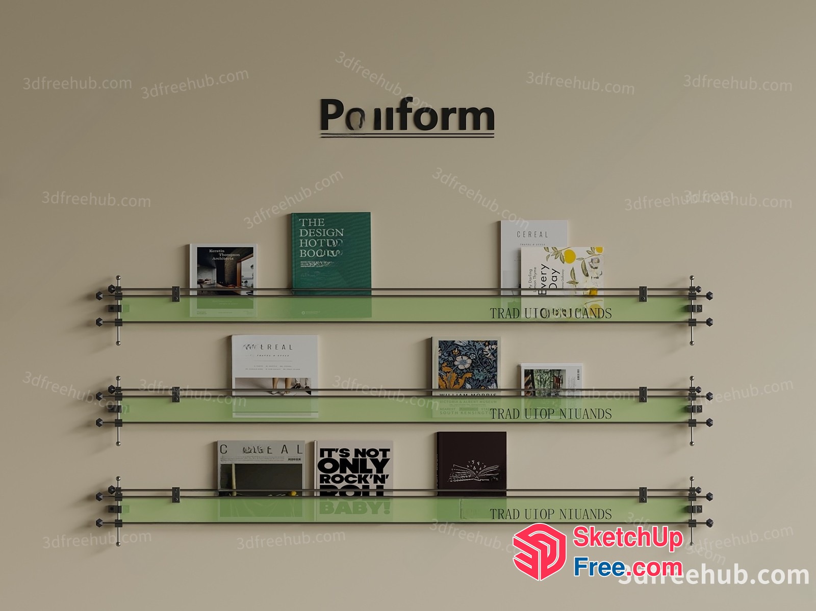 Shelving Unit For Displaying Decorative Items 3D SketchUp File