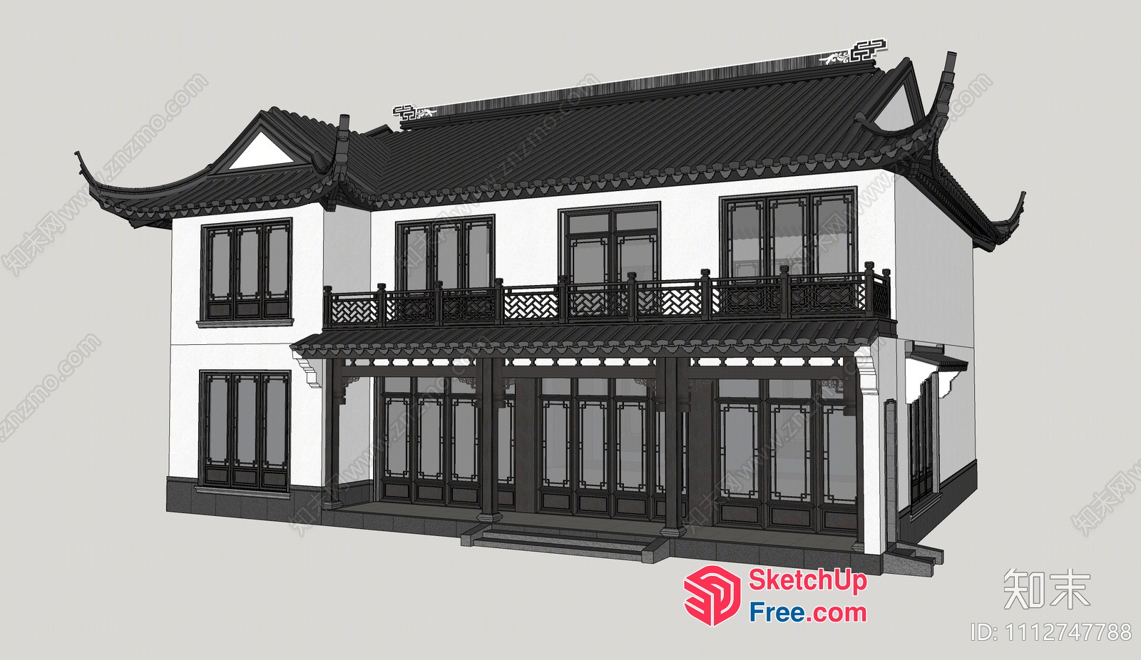Traditional Chinese Building Exterior 3D SketchUp File