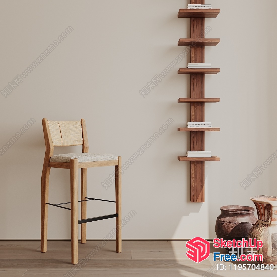 Minimalist Wooden Furniture Interior 3D SketchUp File