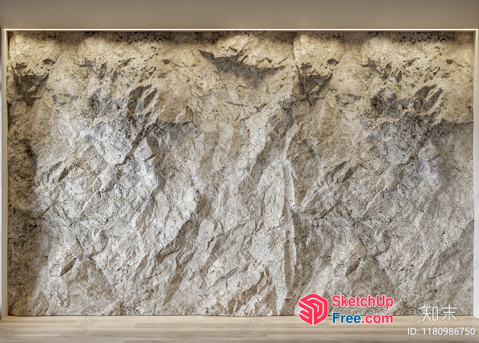 Stone Wall With Fossil Impressions 3D SketchUp File