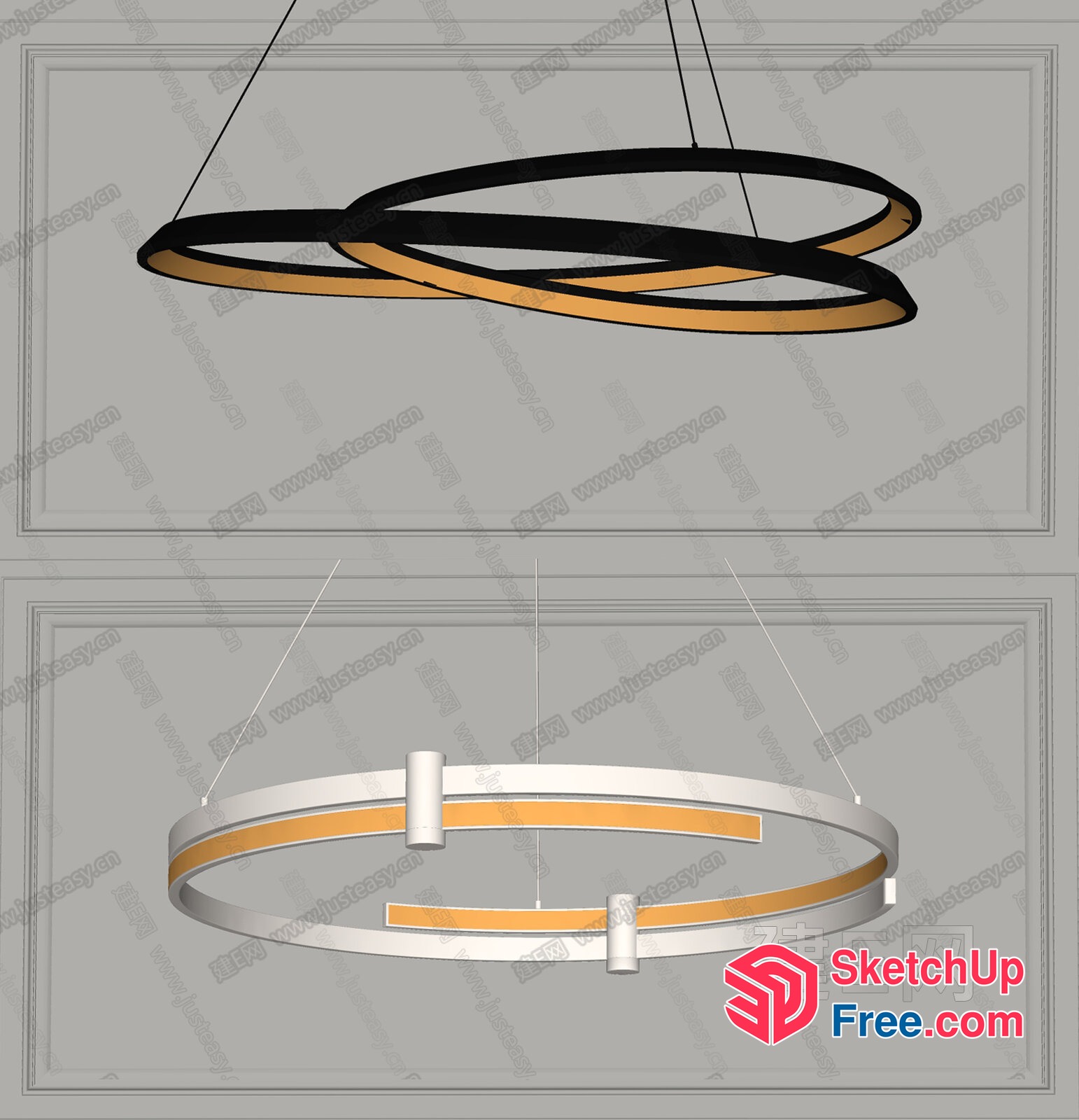 Modern Stylish Hanging Light Fixture 3D SketchUp File