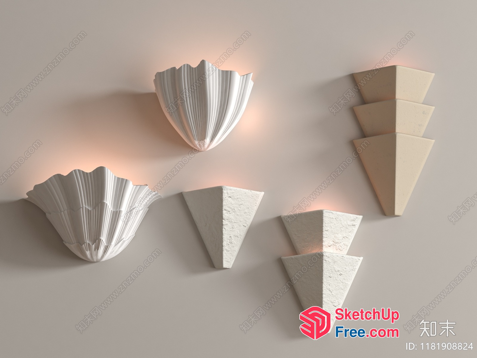 Decorative Wall Sconces And Corner Decorations 3D SketchUp File