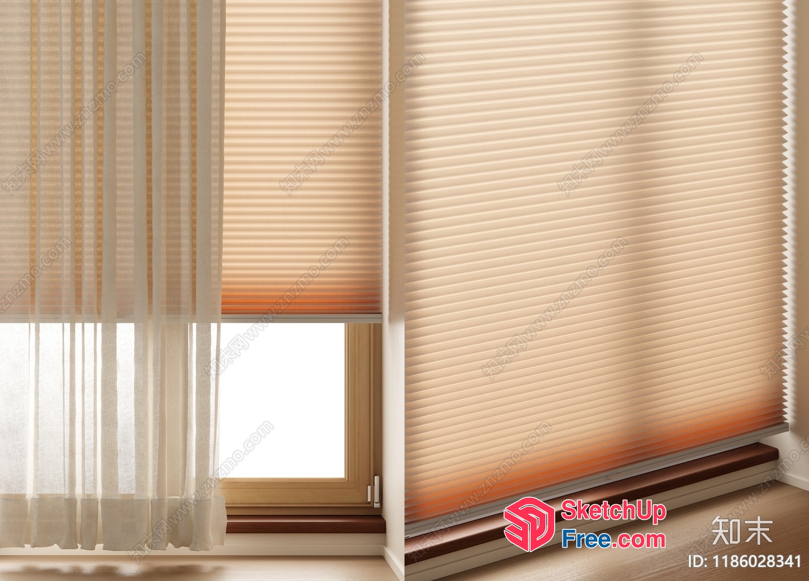 Elegant Beige Window Treatment With Natural Light 3D SketchUp File