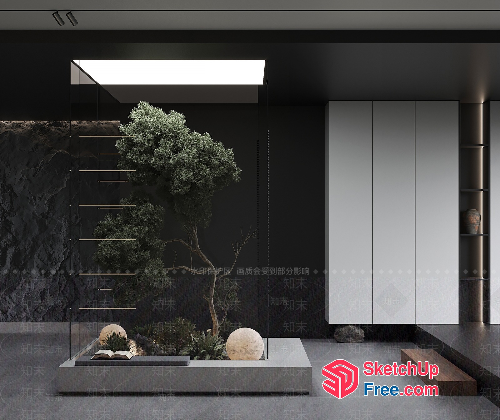 Modern Japanese-Style Minimalist Interior 3D SketchUp File
