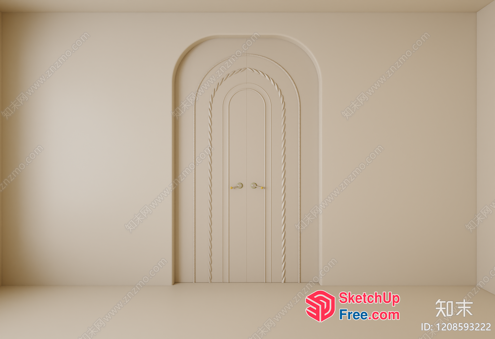 Arched Doorway With Rope Trim 3D SketchUp File