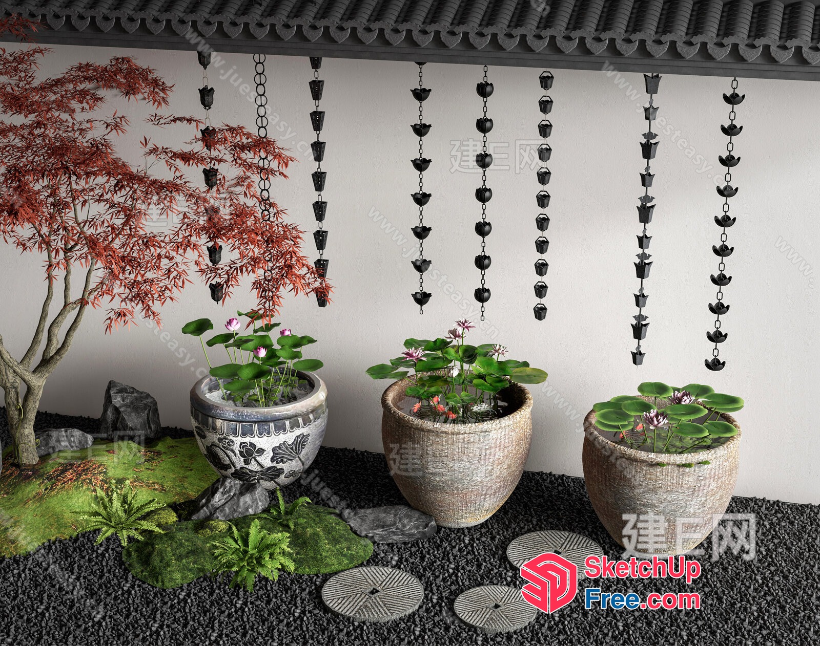 Japanese-Inspired Zen Garden Decor 3D SketchUp File