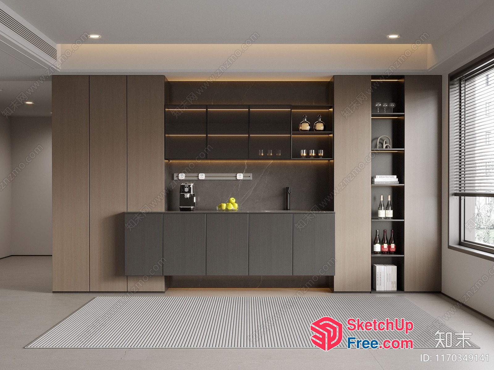 Modern Minimalist Kitchen With Clean Lines And Neutral Colors 3D SketchUp File