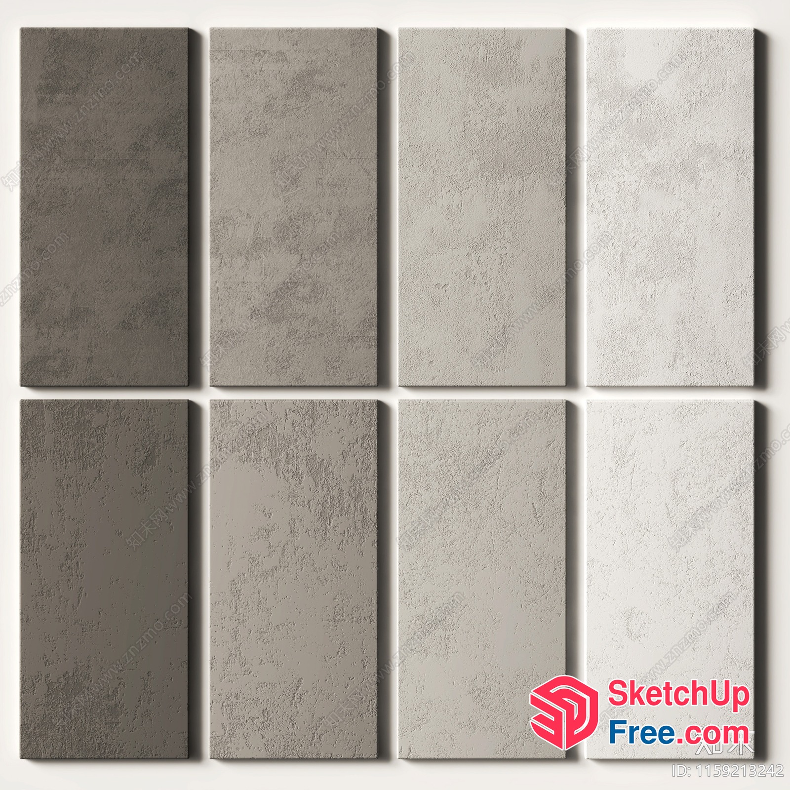 Light Grey Rectangular Panels 3D SketchUp File