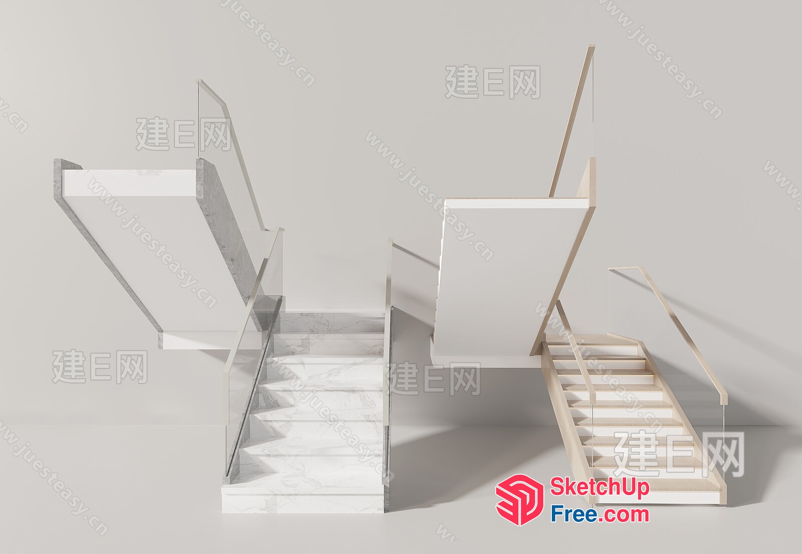 Staircase And Railing Design 3D SketchUp File