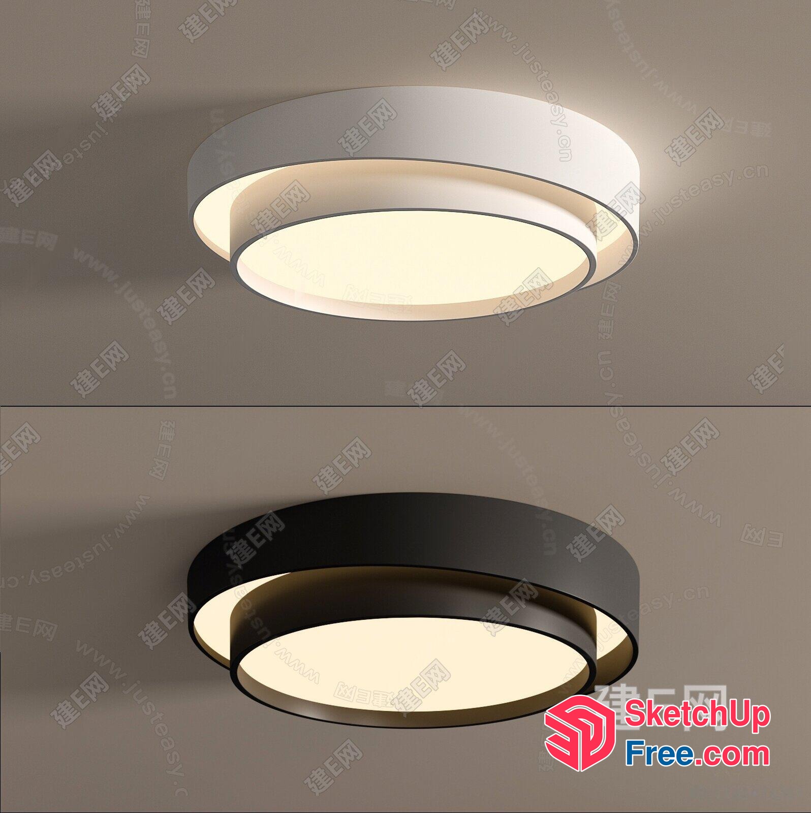 Modern Ceiling Light Fixture 3D SketchUp File