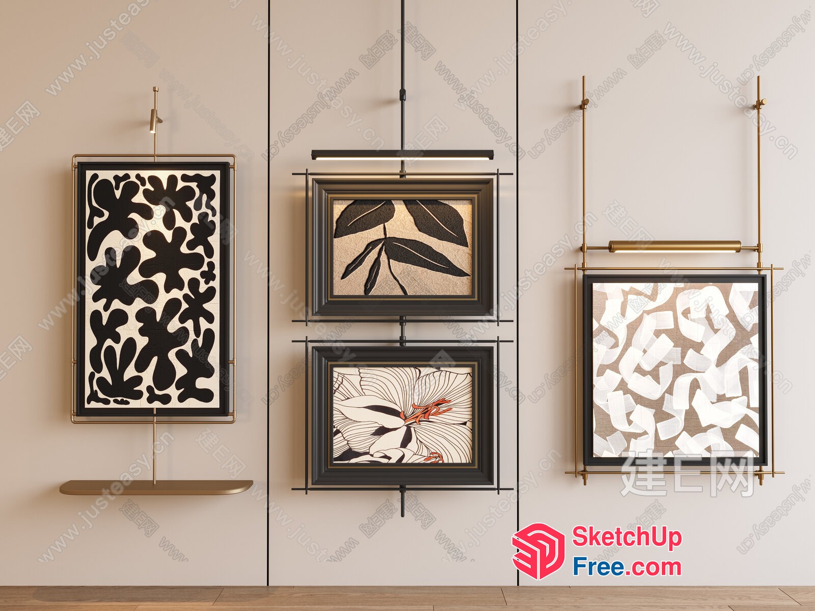 Elegant Minimalist Hanging Picture Frames 3D SketchUp File
