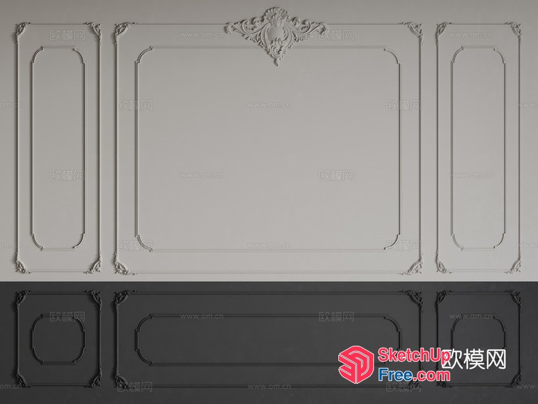 Ornate Carved Moulding Design 3D SketchUp File