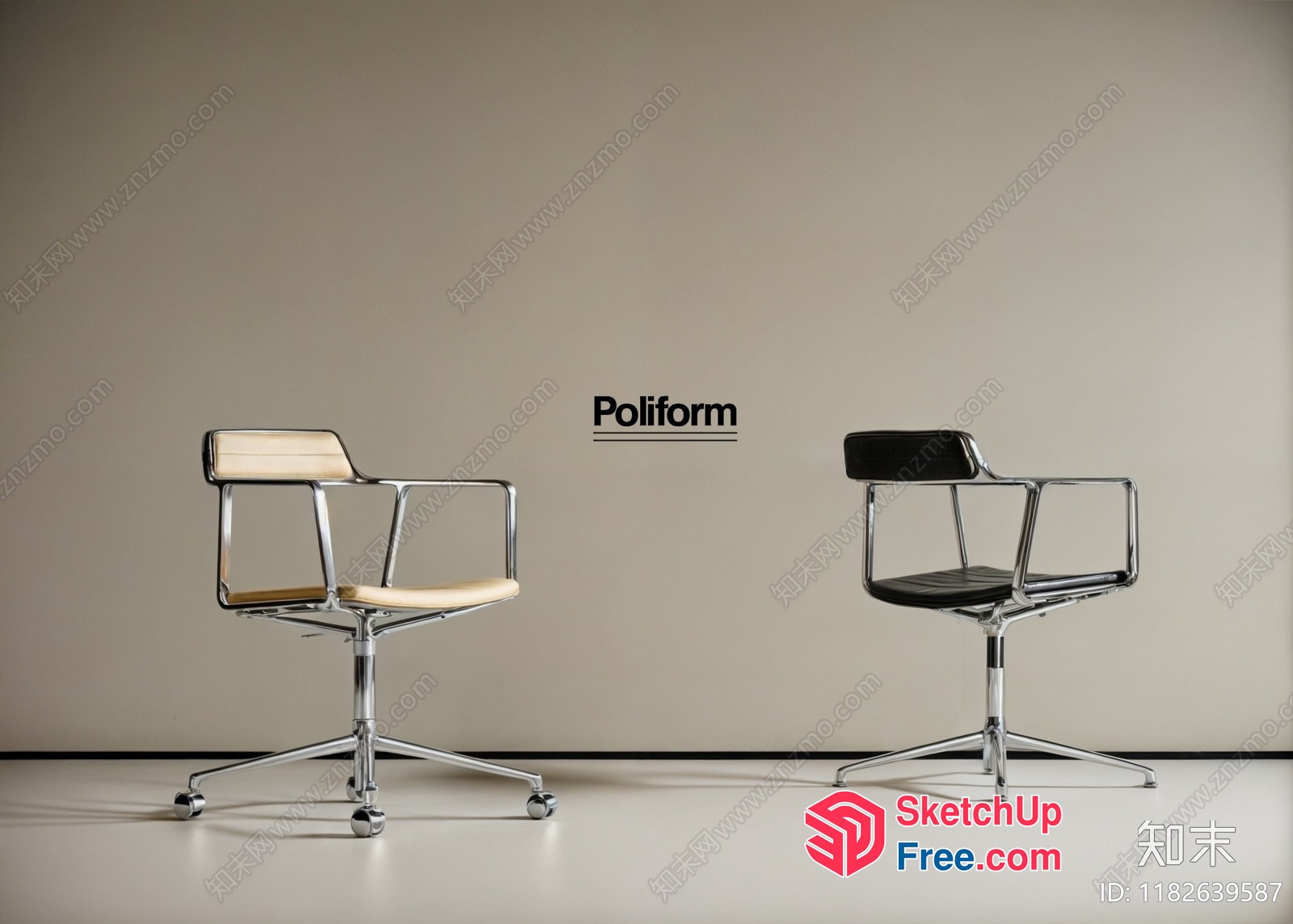 Poliform Office Chairs 3D SketchUp File