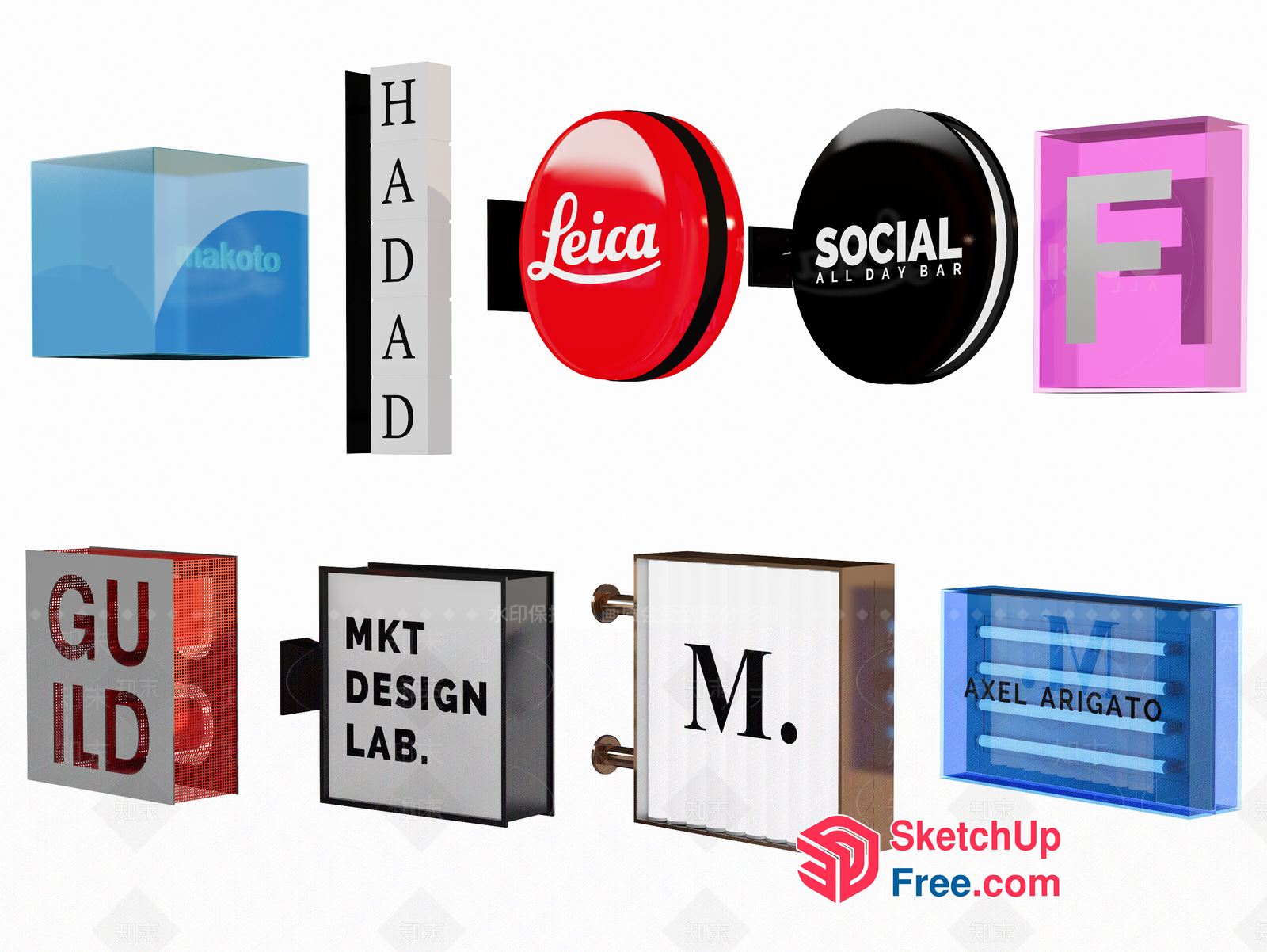 Architectural Signage Collection 3D SketchUp File
